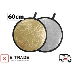 COLLAPSIBLE REFLECTOR DISC 2IN1 SILVER-GOLD 60CM