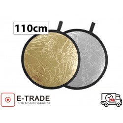COLLAPSIBLE REFLECTOR DISC  2IN1 SILVER-GOLD 110CM