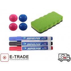 MARKERS, MAGNETS AND SPONGE  FOR MAGNETIC WHITEBOARDS