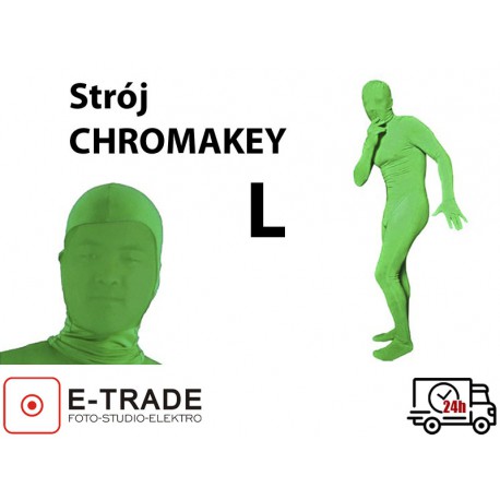 Dwuczęściowy zielony strój CHROMAKEY rozmiar L