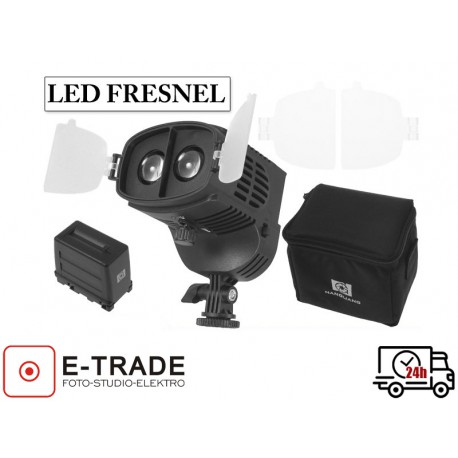 Lampa video LED Fresnel - dyfuzor, ściemniacz, regulacja temperatury