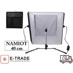 Zestaw do fotografii produktowej, namiot bezcieniowy 40 cm z wbudowanym oświetleniem + statyw