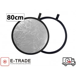 COLLAPSIBLE REFLECTOR DISC  2IN1 SILVER-WHITE 80CM