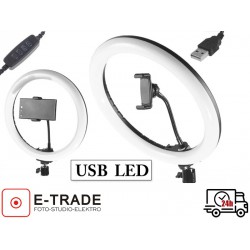 Lampa pierścieniowa USB LED ze ściemniaczem i regulacją temperatury barwowej