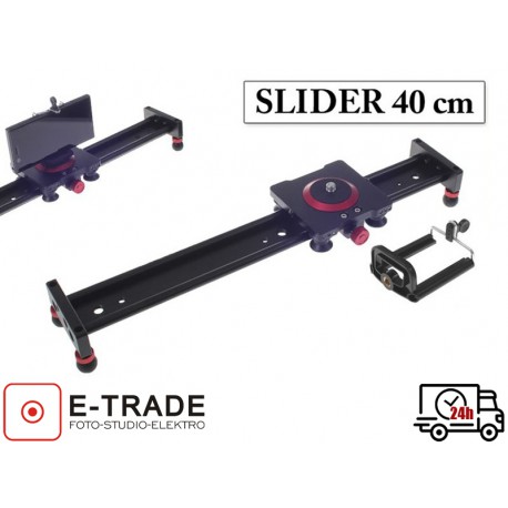 Slider do DSLR i kamer video 30 cm z łożyskami