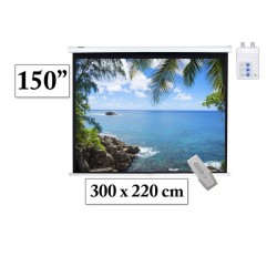 Ekran projekcyjny  150 cali 300x220 cm elektryczny ramka